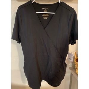 Jaanuu Mock wrap tulip scrub top XL NWT